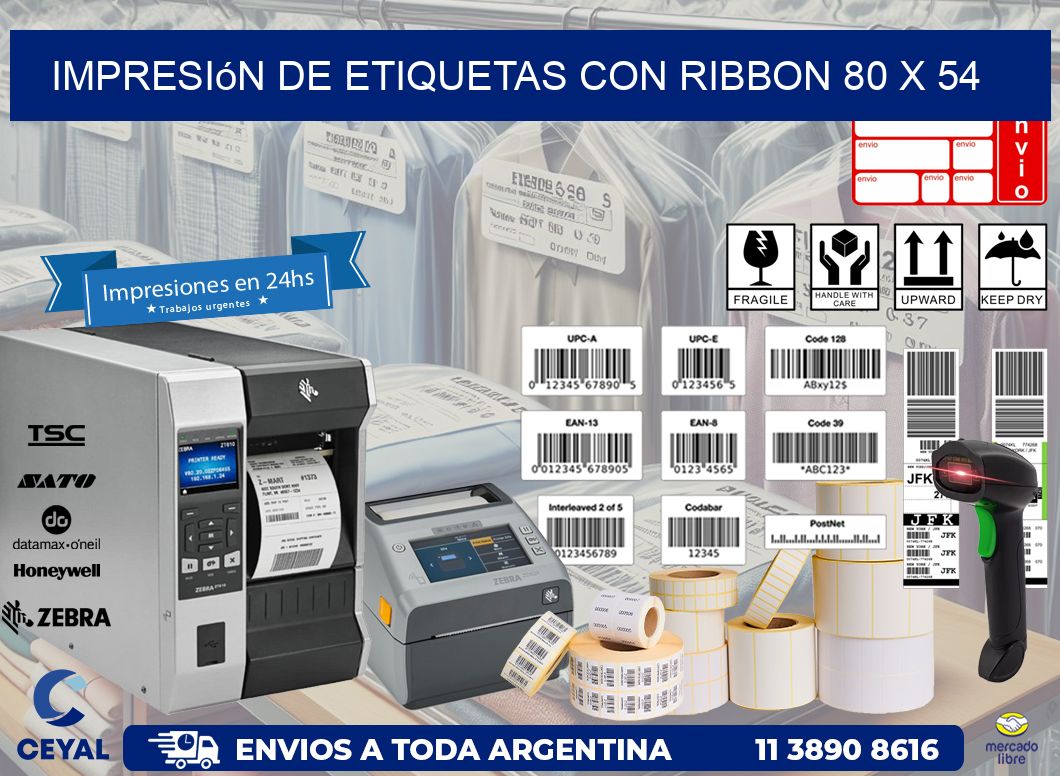 impresión de etiquetas con ribbon 80 x 54