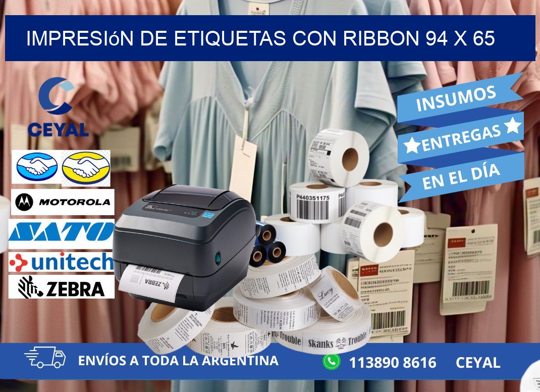 impresión de etiquetas con ribbon 94 x 65