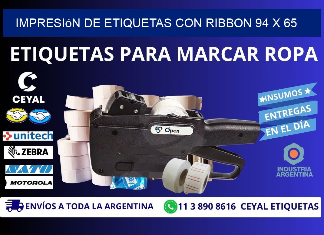 impresión de etiquetas con ribbon 94 x 65