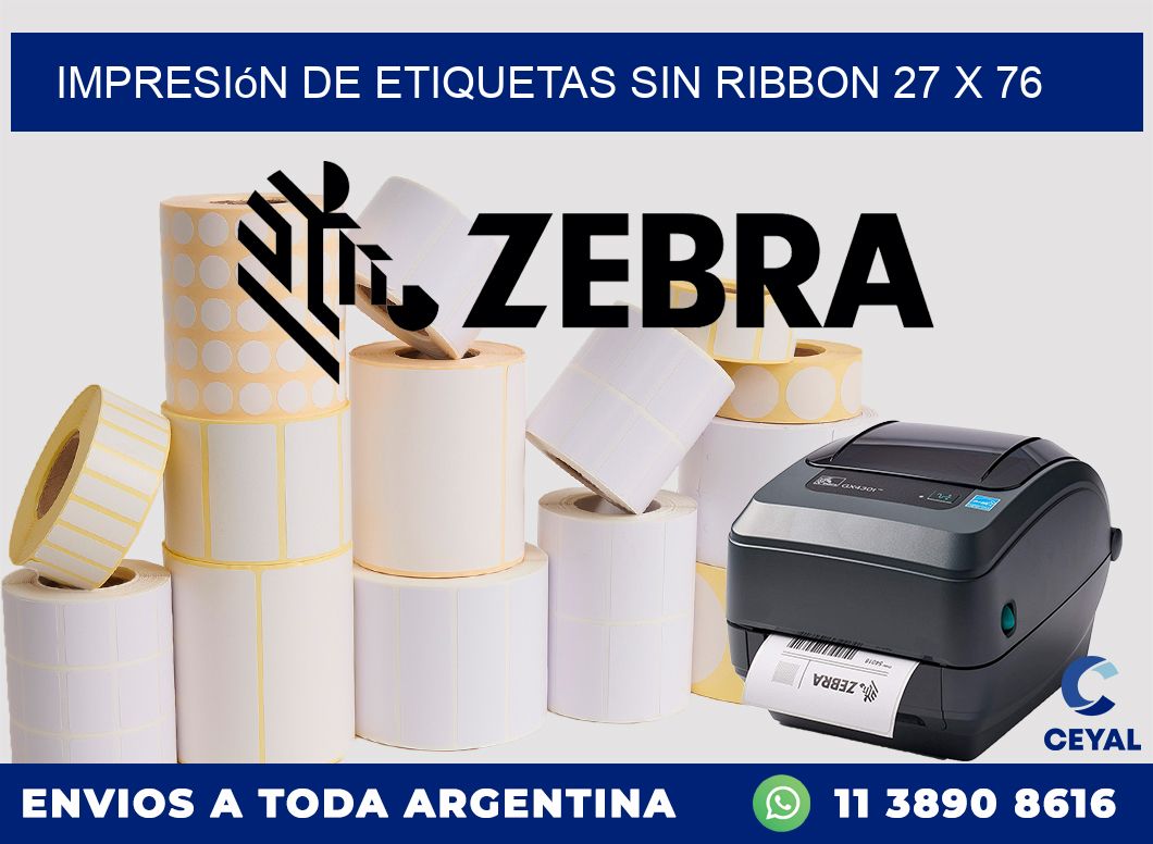 impresión de etiquetas sin ribbon 27 x 76