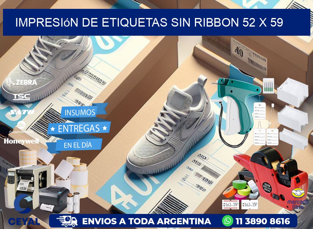 impresión de etiquetas sin ribbon 52 x 59