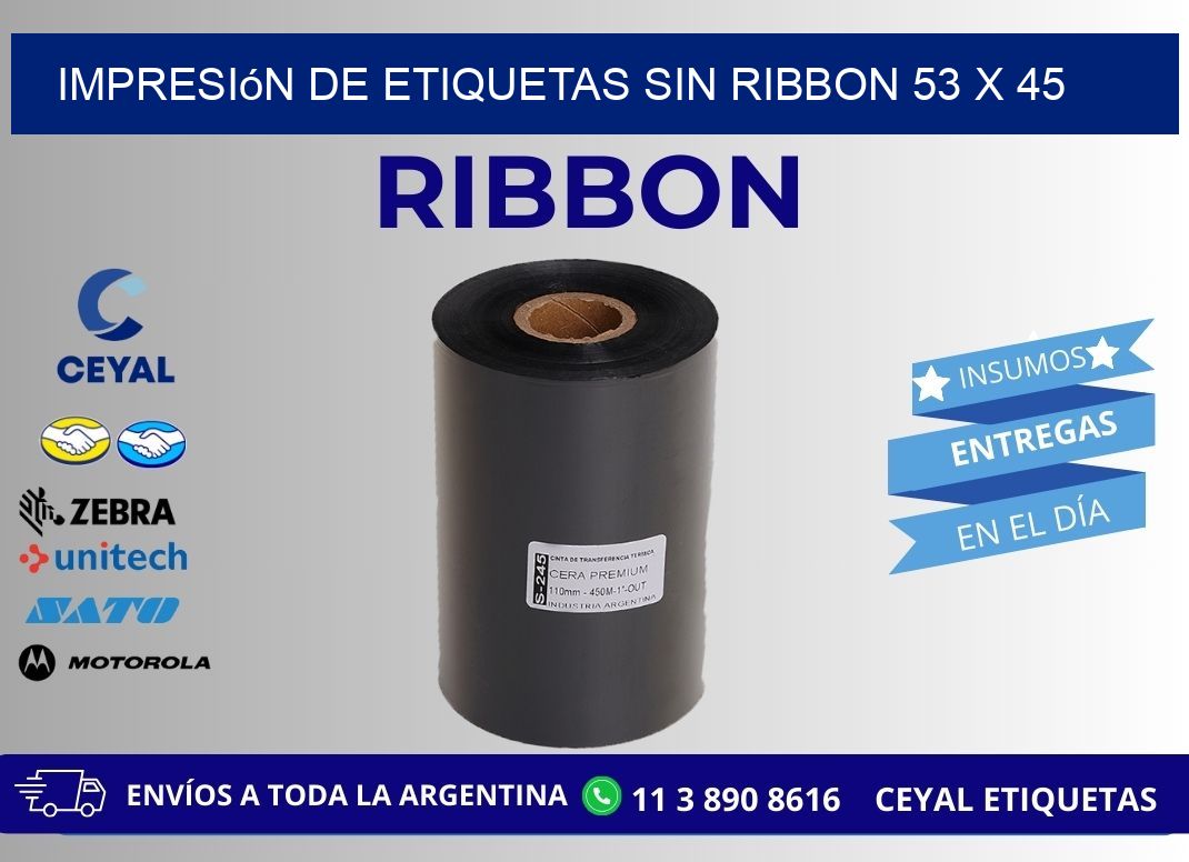 impresión de etiquetas sin ribbon 53 x 45