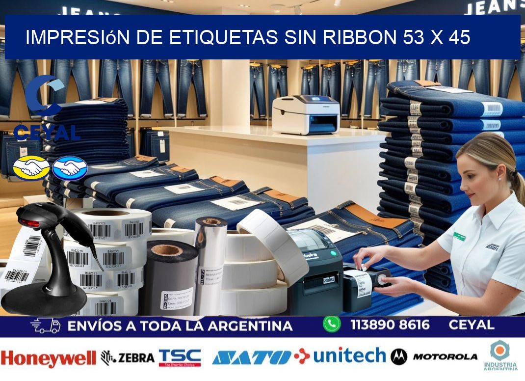 impresión de etiquetas sin ribbon 53 x 45