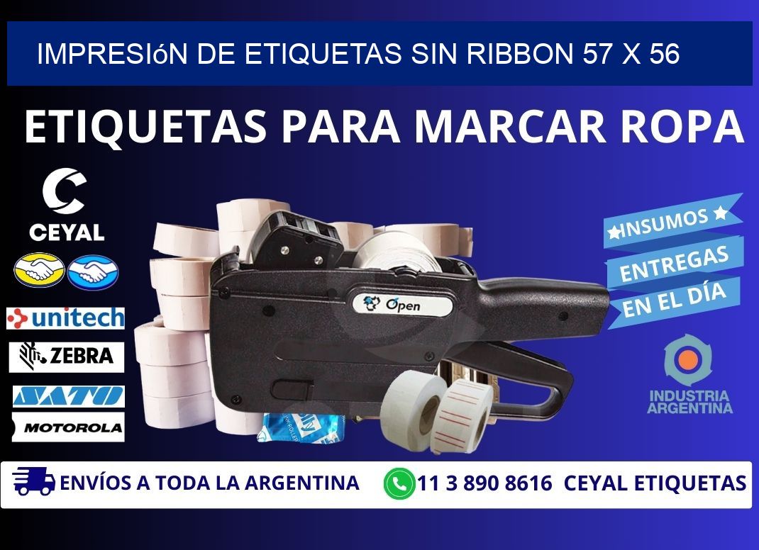 impresión de etiquetas sin ribbon 57 x 56