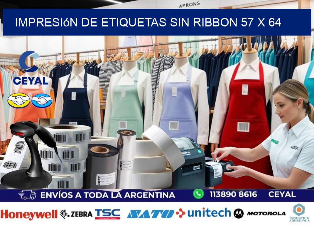 impresión de etiquetas sin ribbon 57 x 64