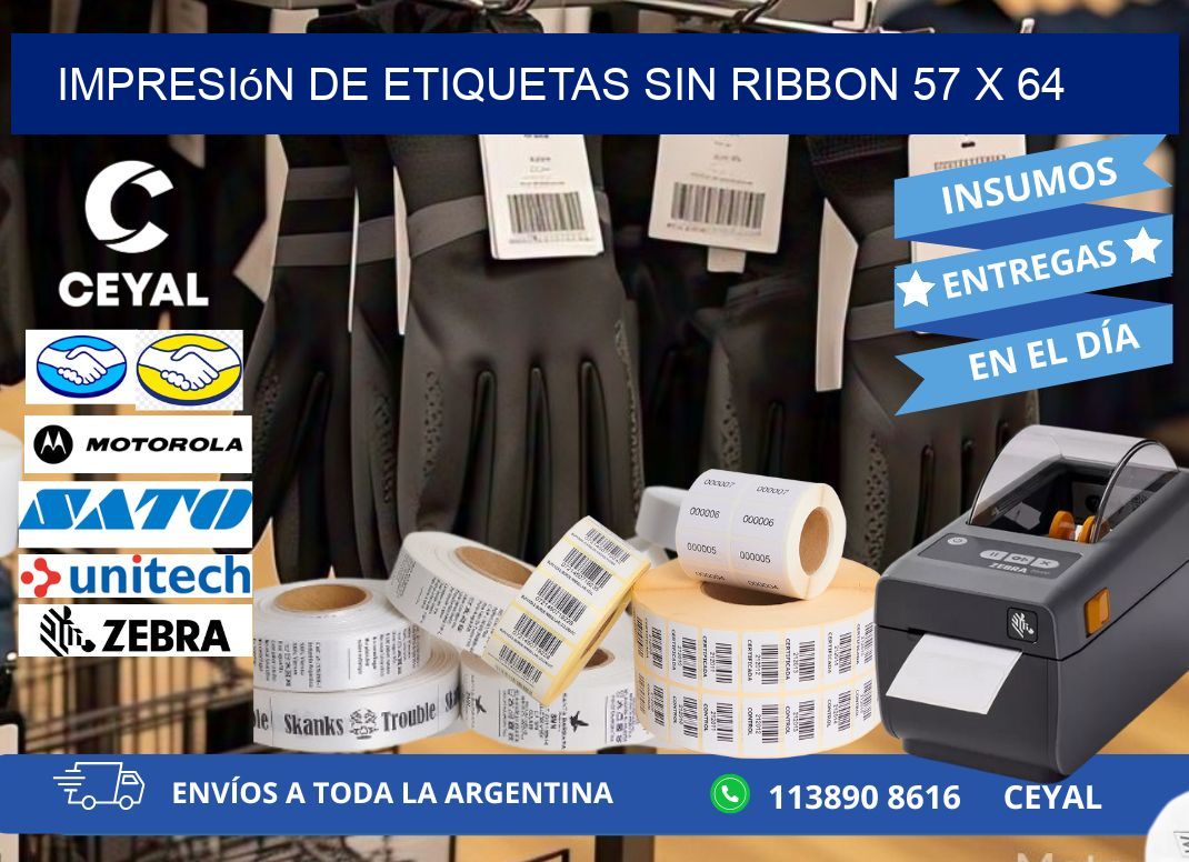 impresión de etiquetas sin ribbon 57 x 64