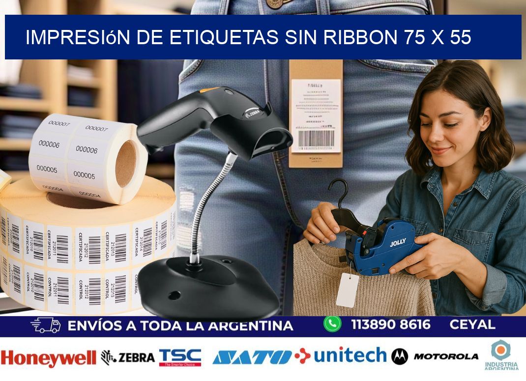 impresión de etiquetas sin ribbon 75 x 55