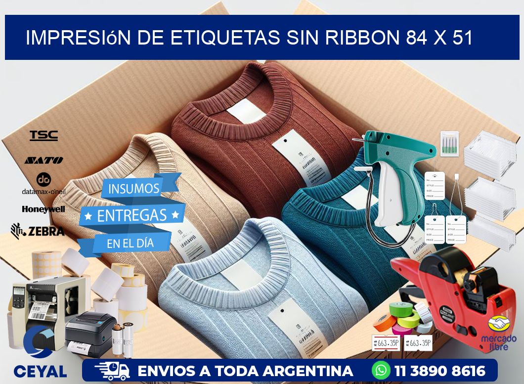 impresión de etiquetas sin ribbon 84 x 51