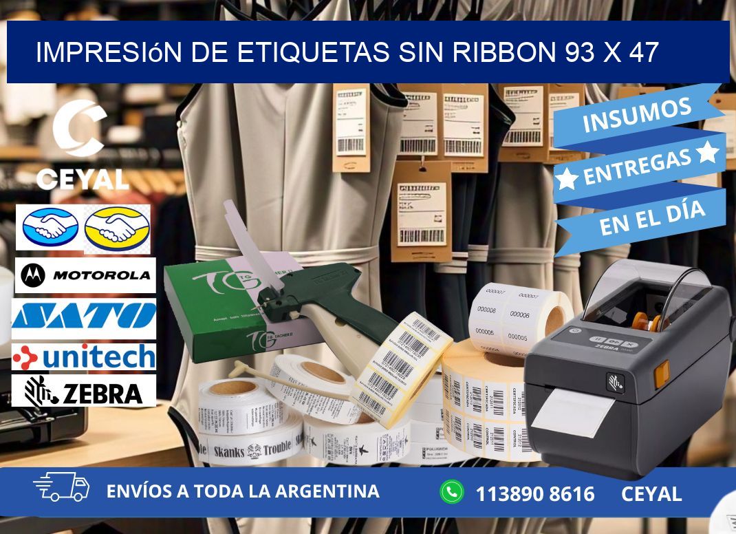 impresión de etiquetas sin ribbon 93 x 47