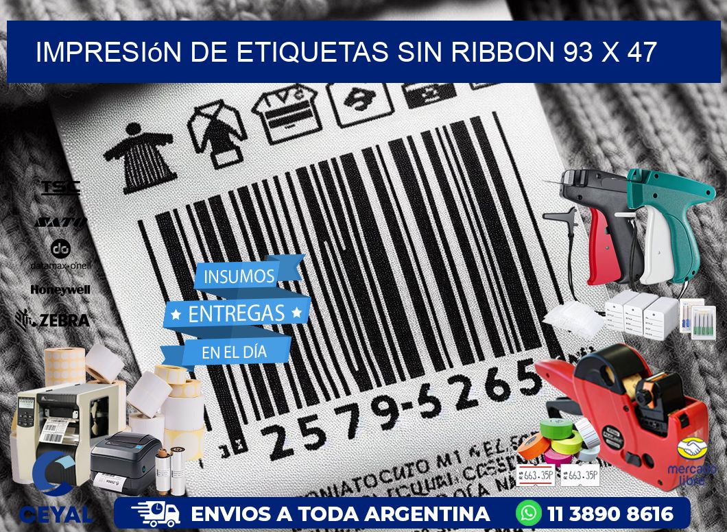 impresión de etiquetas sin ribbon 93 x 47
