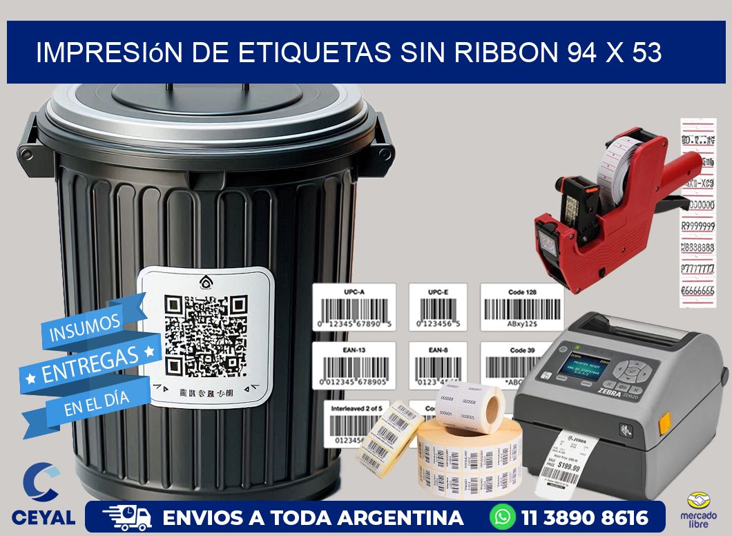 impresión de etiquetas sin ribbon 94 x 53