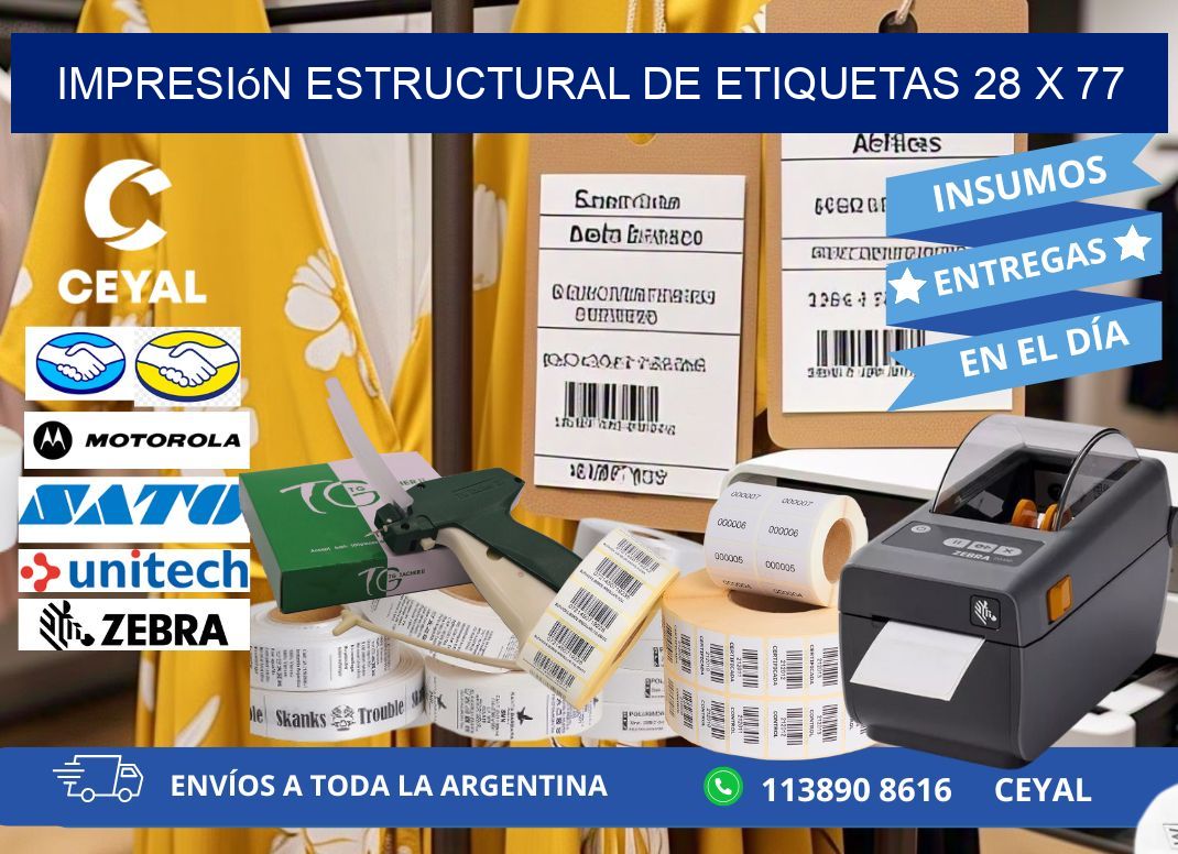 impresión estructural de etiquetas 28 x 77