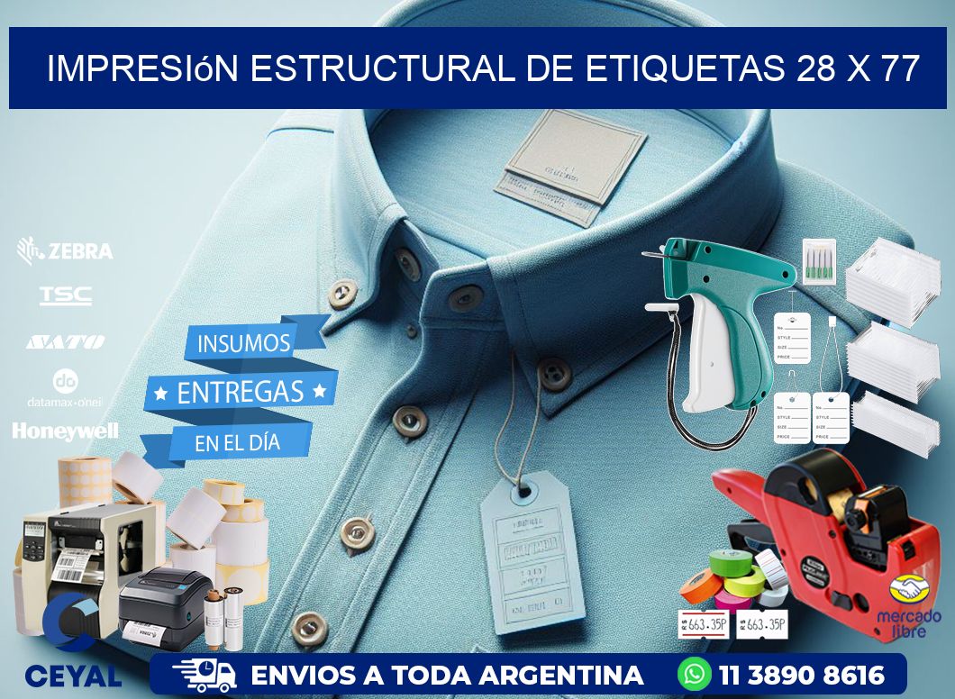 impresión estructural de etiquetas 28 x 77