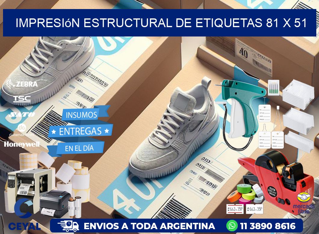 impresión estructural de etiquetas 81 x 51