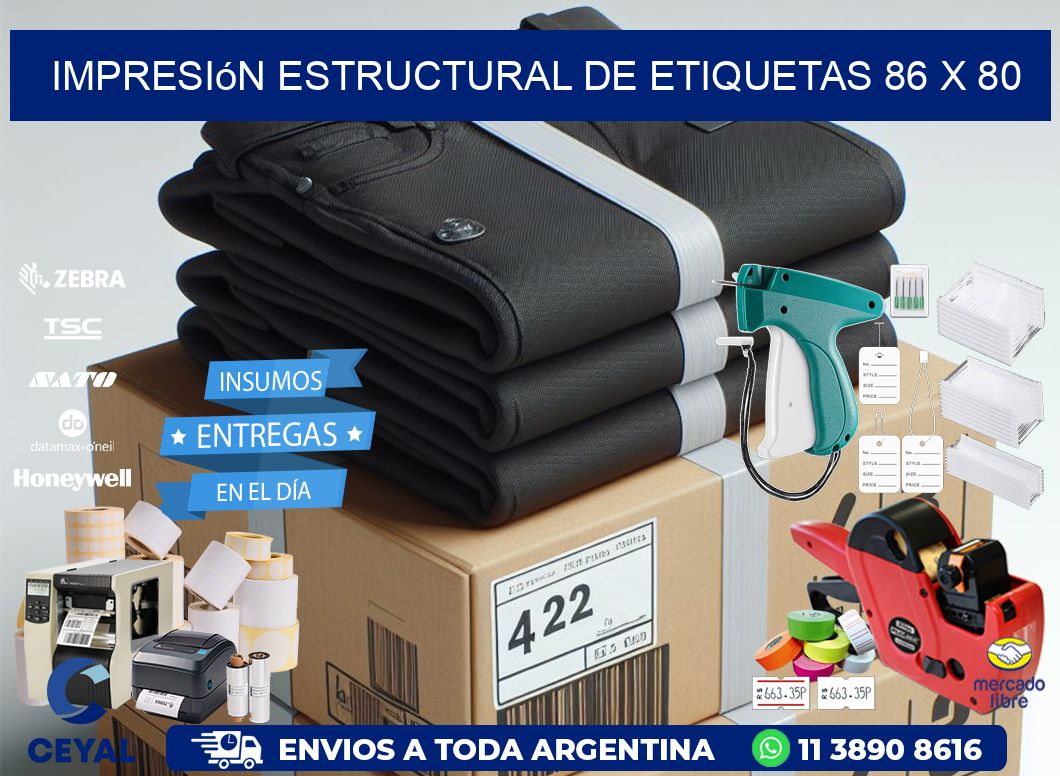impresión estructural de etiquetas 86 x 80