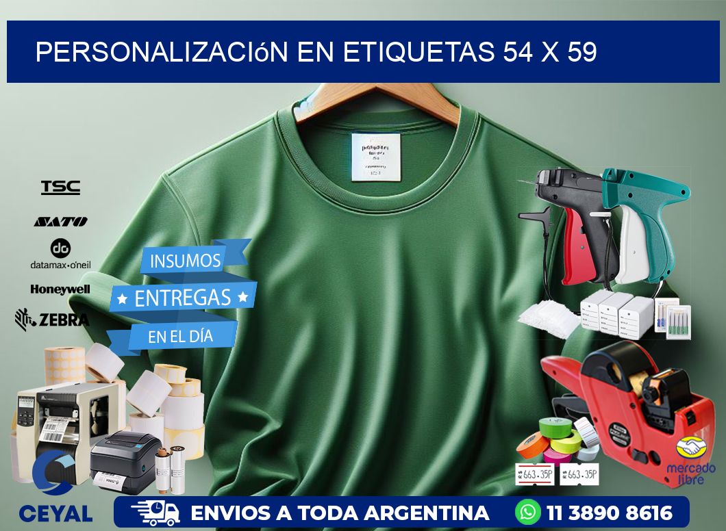 personalización en etiquetas 54 x 59