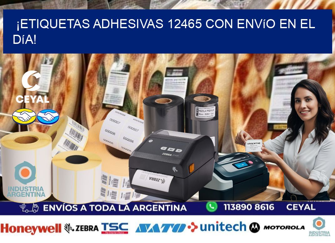 ¡Etiquetas Adhesivas 12465 con Envío en el Día!