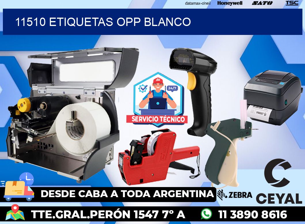 11510 etiquetas OPP blanco