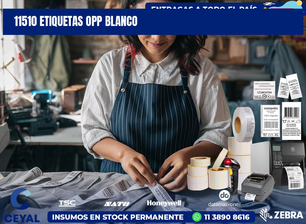 11510 etiquetas OPP blanco