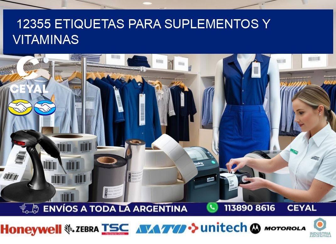 12355 Etiquetas para suplementos y vitaminas
