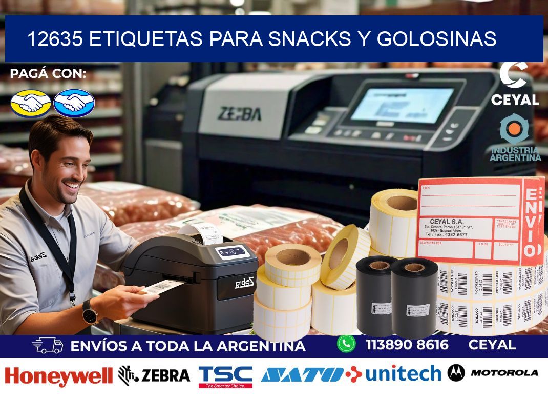 12635 Etiquetas para snacks y golosinas