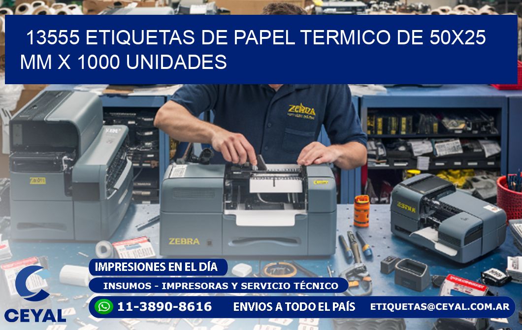 13555 Etiquetas De Papel Termico De 50x25 Mm X 1000 Unidades