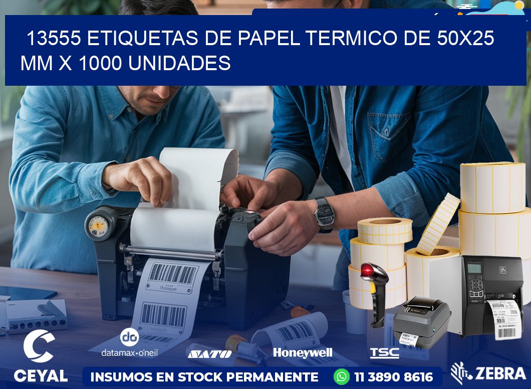 13555 Etiquetas De Papel Termico De 50×25 Mm X 1000 Unidades