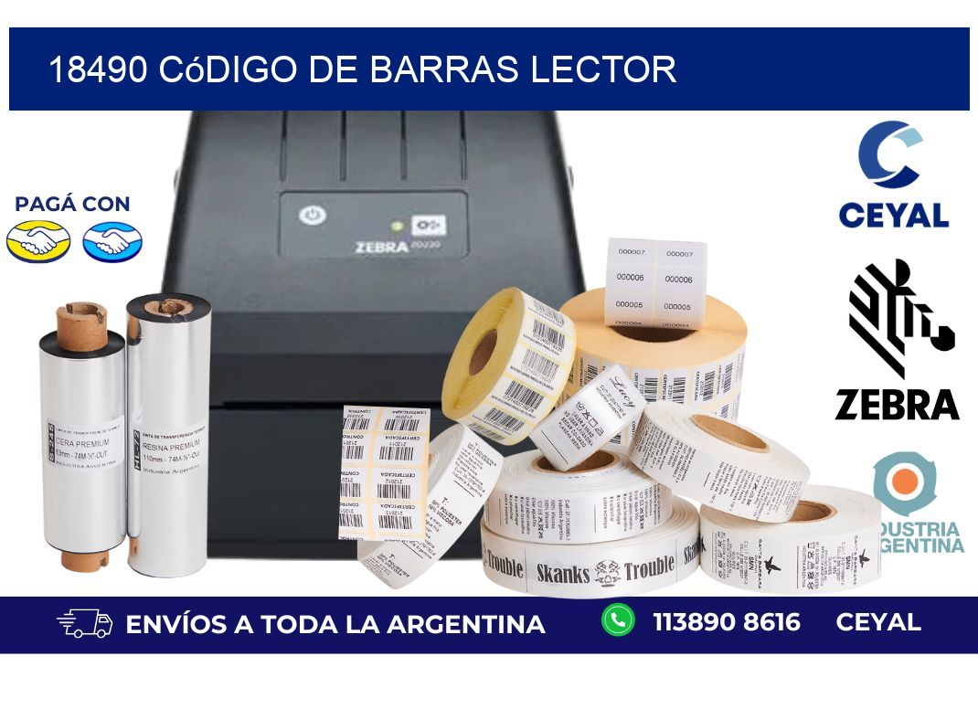 18490 Código de barras lector