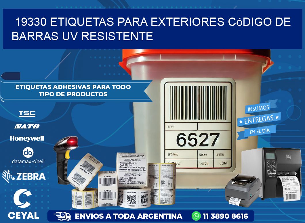 19330 etiquetas para exteriores código de barras UV resistente