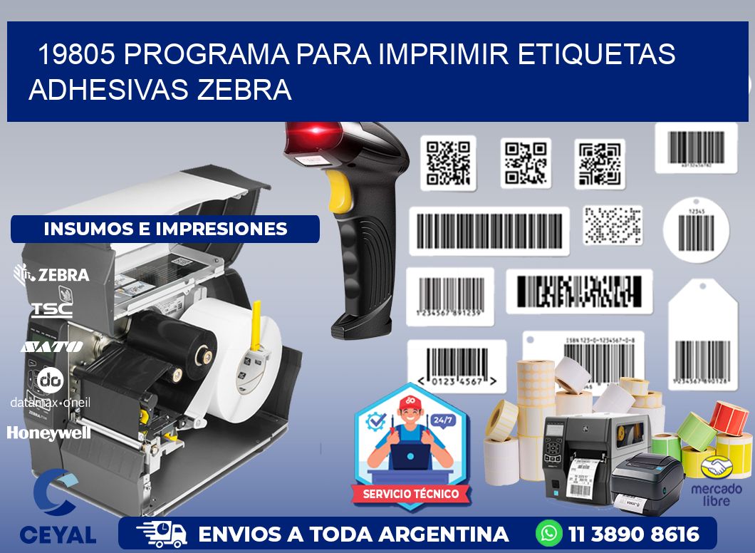 19805 Programa para imprimir etiquetas adhesivas zebra