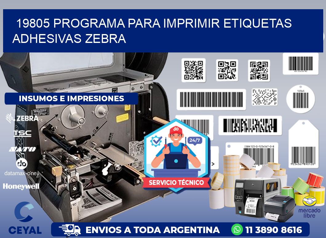 19805 Programa para imprimir etiquetas adhesivas zebra