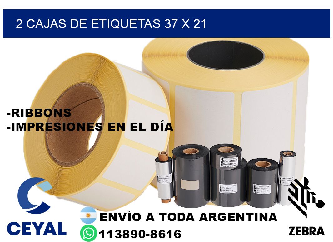 2 cajas de etiquetas 37 x 21