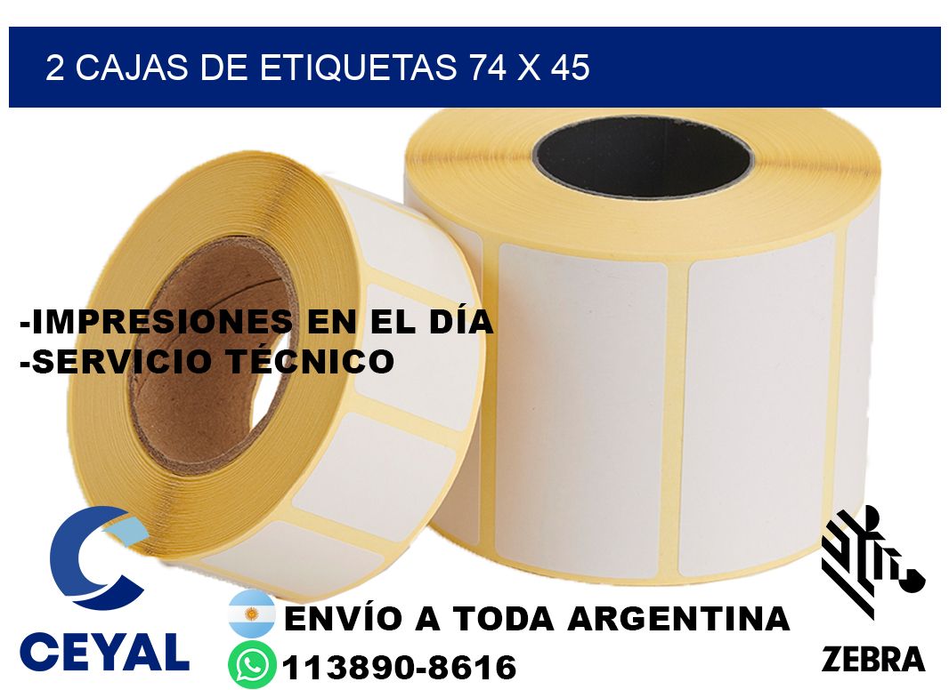 2 cajas de etiquetas 74 x 45