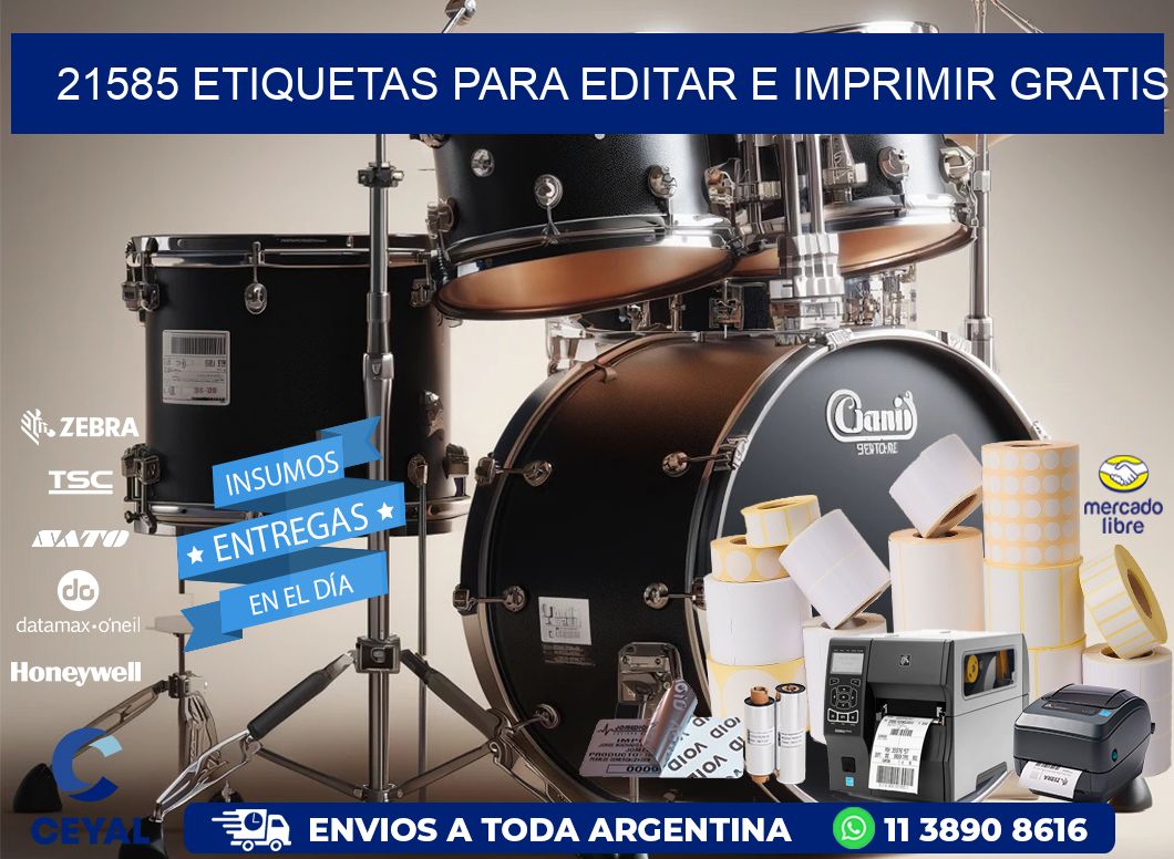 21585 Etiquetas para editar e imprimir gratis
