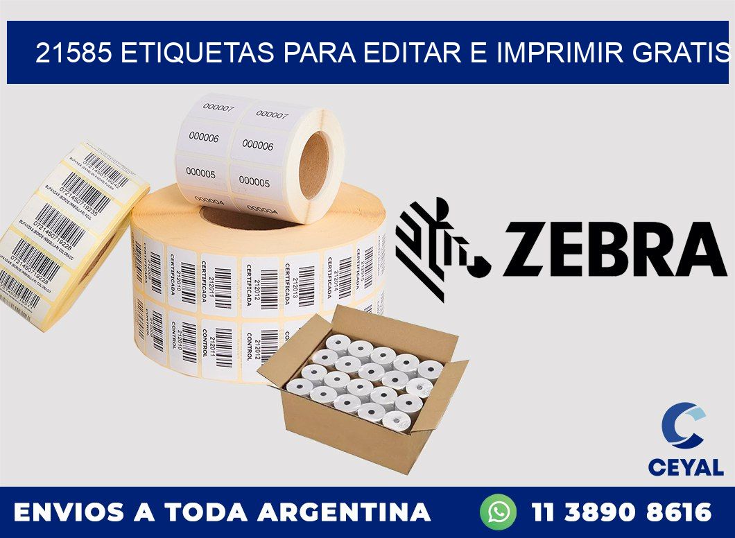 21585 Etiquetas para editar e imprimir gratis