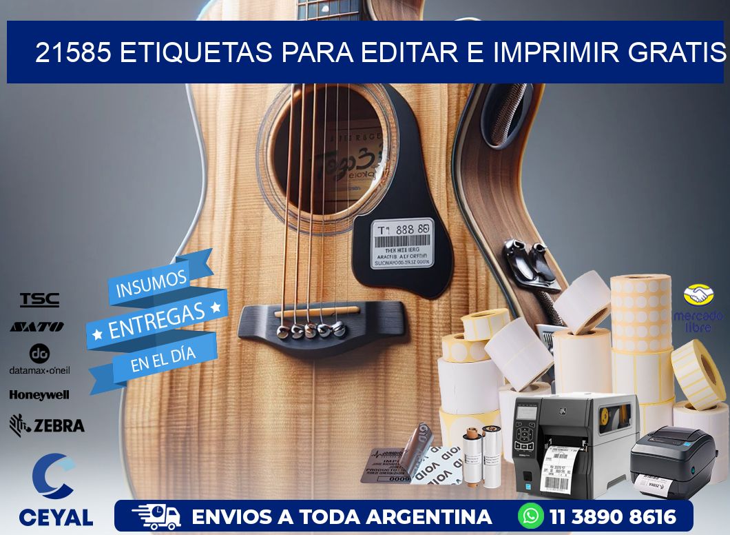 21585 Etiquetas para editar e imprimir gratis