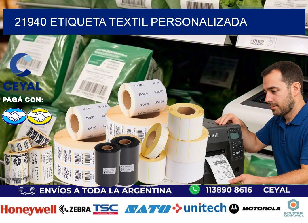 21940 Etiqueta textil personalizada