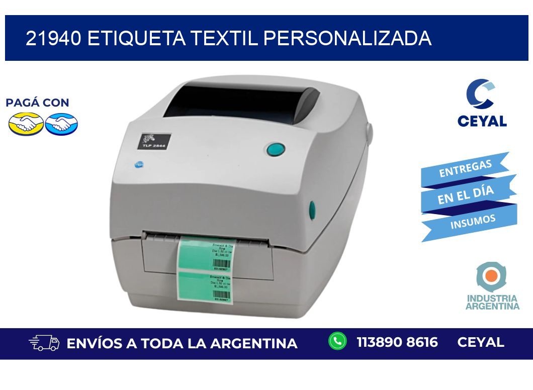 21940 Etiqueta textil personalizada