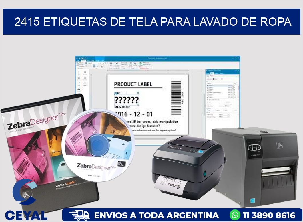 2415 Etiquetas de tela para lavado de ropa