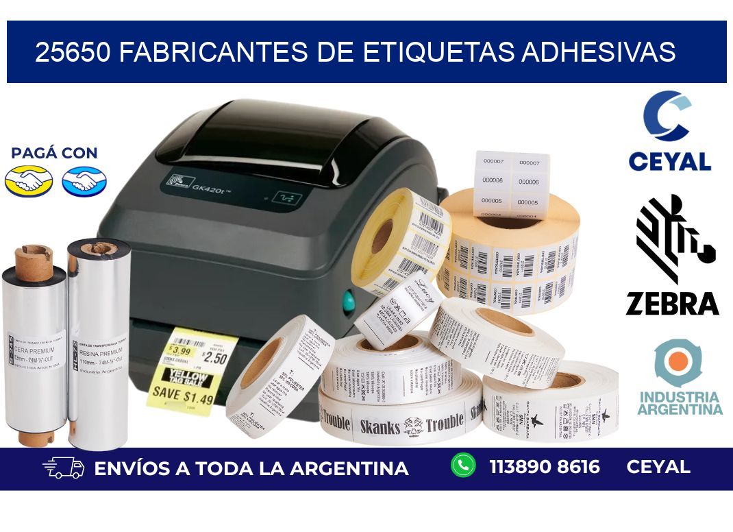 25650 Fabricantes de etiquetas adhesivas