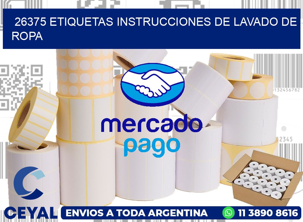 26375 etiquetas instrucciones de lavado de ropa