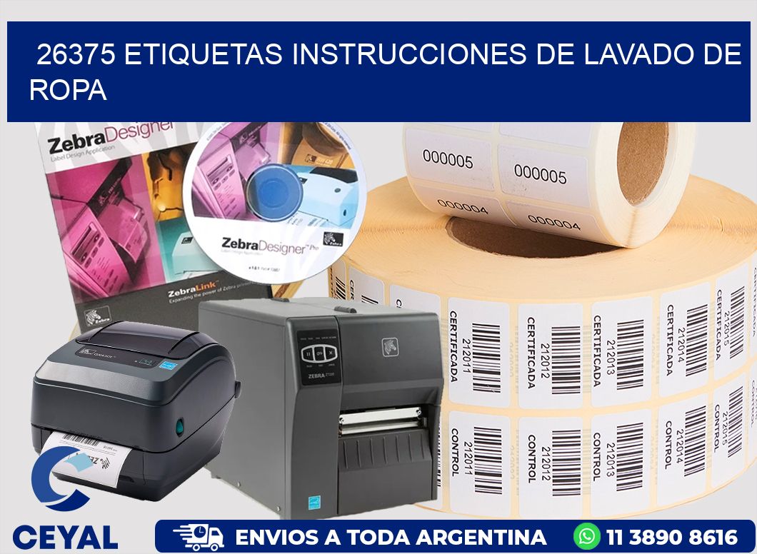 26375 etiquetas instrucciones de lavado de ropa