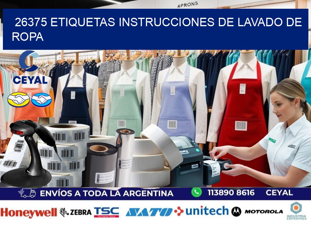 26375 etiquetas instrucciones de lavado de ropa