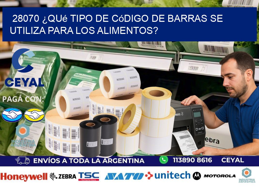 28070 ¿Qué tipo de código de barras se utiliza para los alimentos?