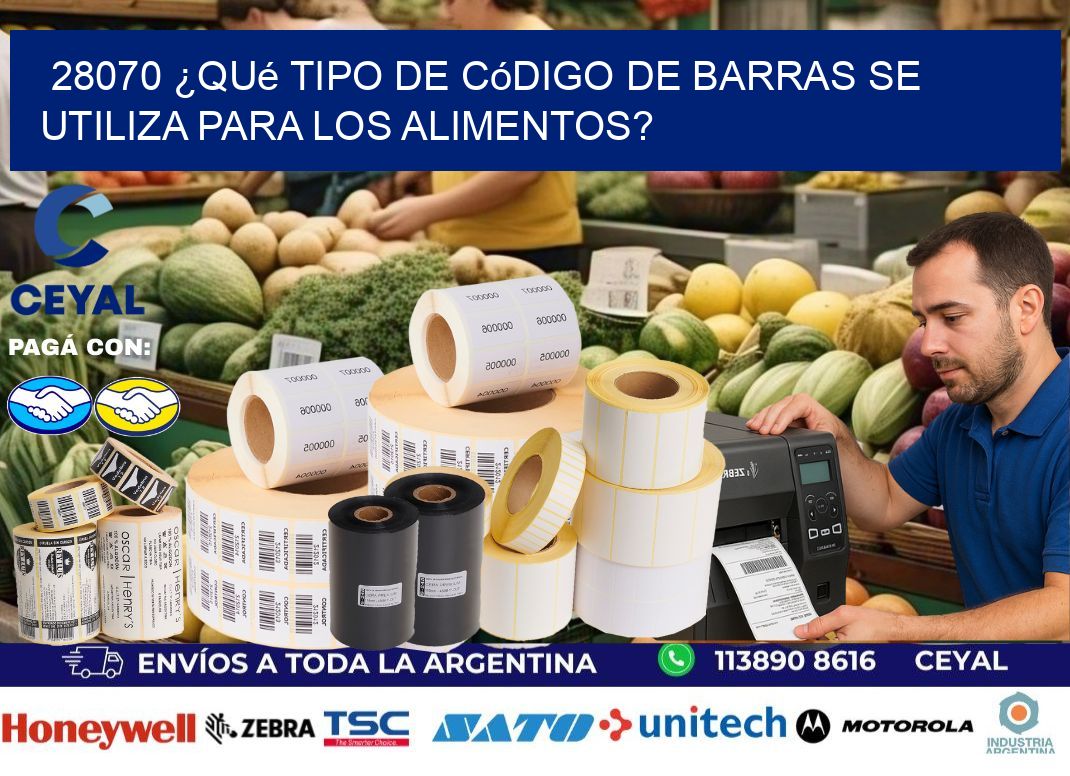 28070 ¿Qué tipo de código de barras se utiliza para los alimentos?