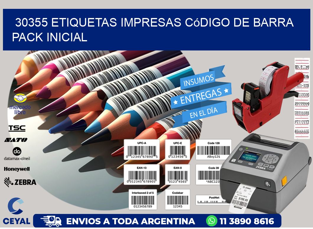 30355 Etiquetas Impresas código De Barra Pack Inicial