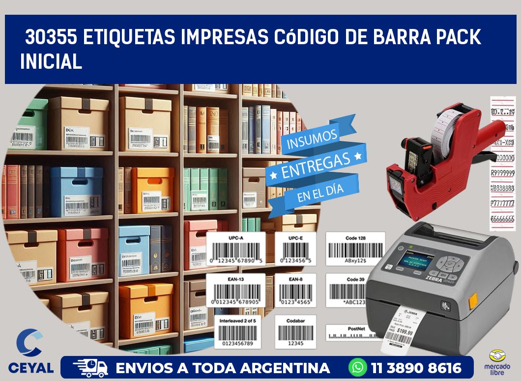 30355 Etiquetas Impresas código De Barra Pack Inicial