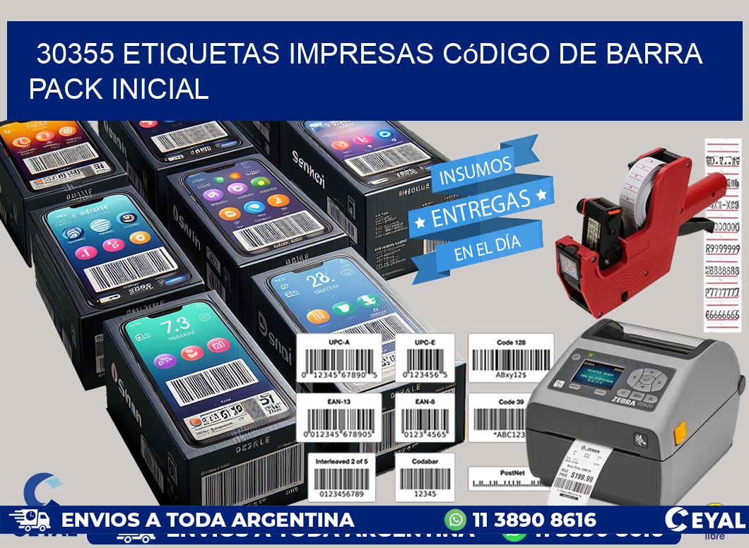 30355 Etiquetas Impresas código De Barra Pack Inicial