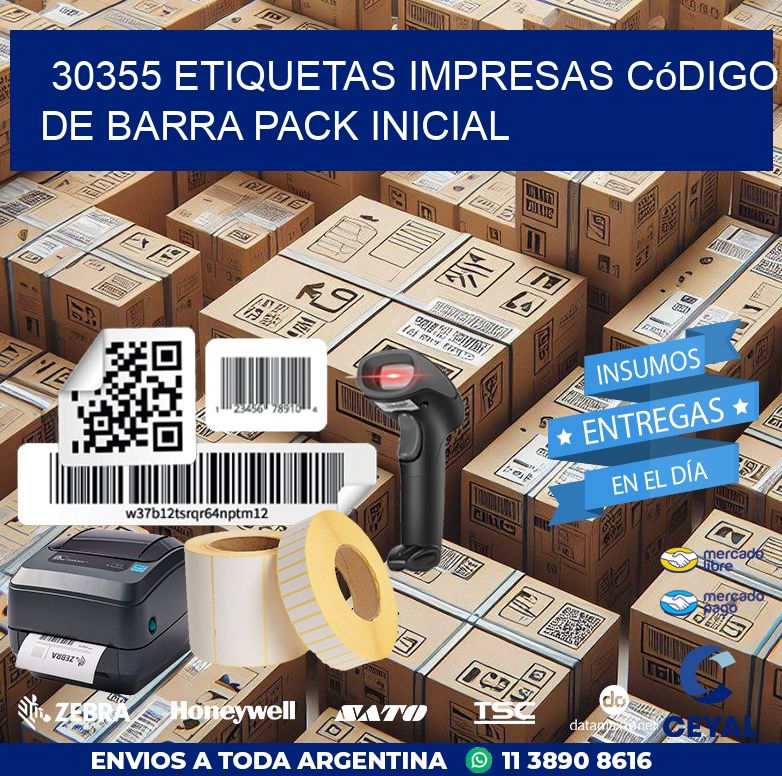30355 Etiquetas Impresas código De Barra Pack Inicial