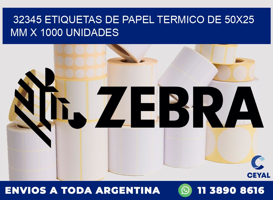 32345 Etiquetas De Papel Termico De 50x25 Mm X 1000 Unidades